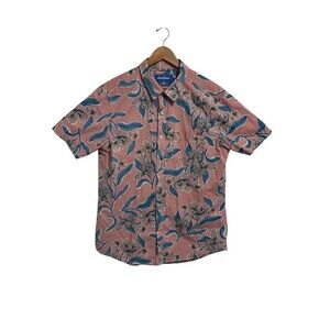 Chubbies Button Up Shirt Mens Extra Large Peach Reverse Print Flowers